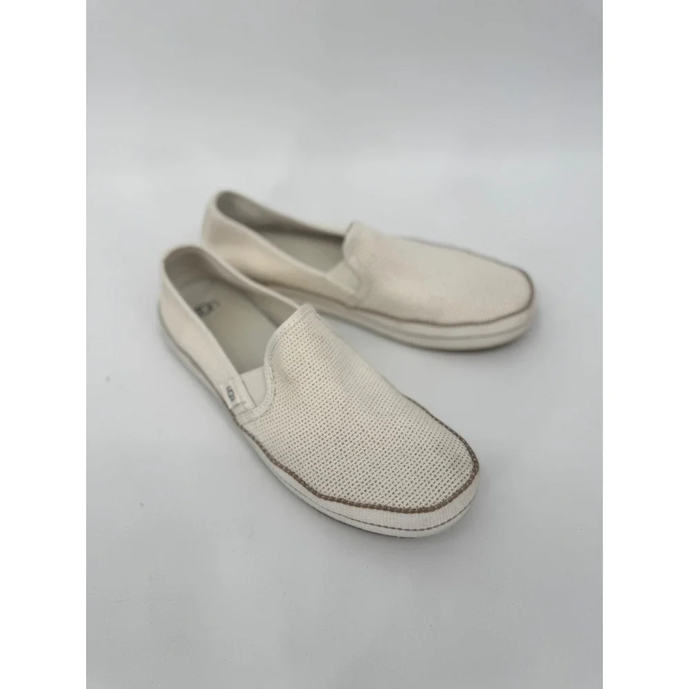 UGG Bren Stretch Woven Slip On Sneakers Beige Women's Size 9.5 Espadrille
